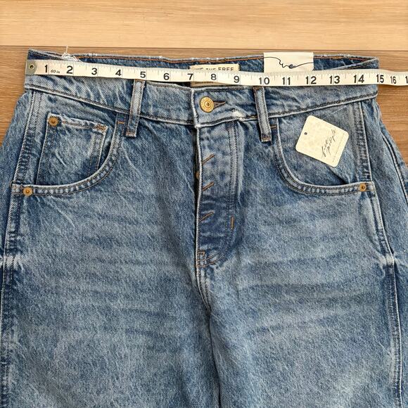 Free People We The Free Good Luck Mid-Rise Barrel Jeans 27 SHORT - Picture 4 of 10